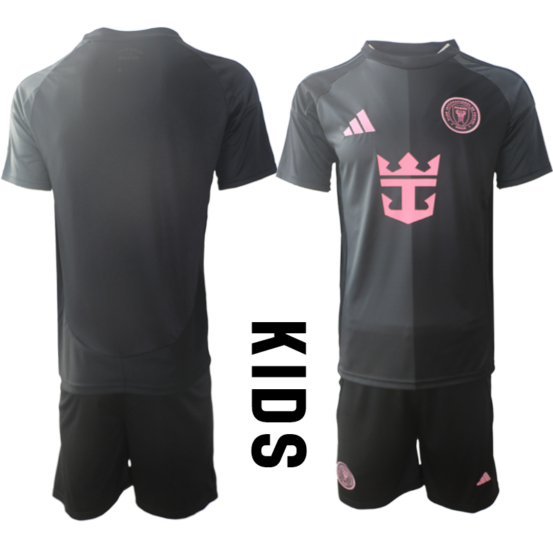 Youth 2025-2026 Club Inter Milan CF away Black Blank Soccer Jersey->youth soccer jersey->Youth Jersey